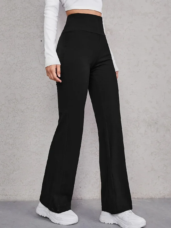 Workout High Waist Flare Elegant Flare Stretchy Yoga Sports Flare Pants Classic Stretch Pants