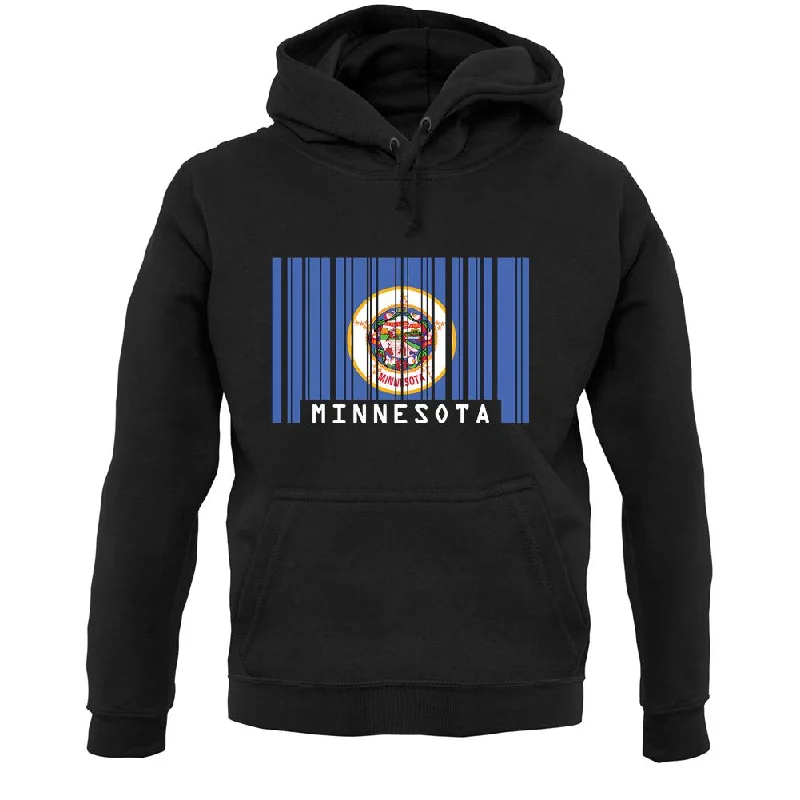 Minnesota Barcode Style Flag Unisex Hoodie