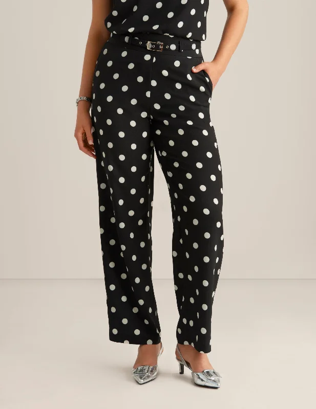 Belted Pull On High Rise Wide Leg Pant