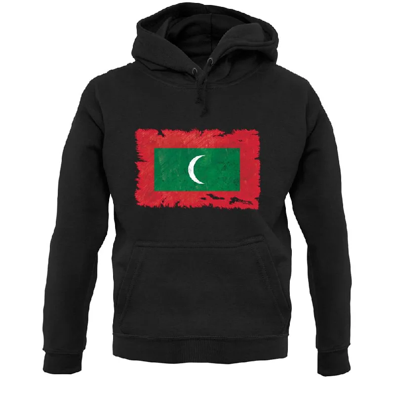 Maldives Grunge Style Flag Unisex Hoodie