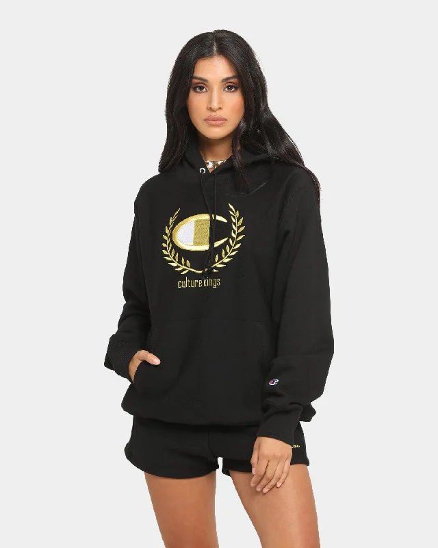 Champion Champion x Culture Kings Rev Weave Hoodie Black/Gold