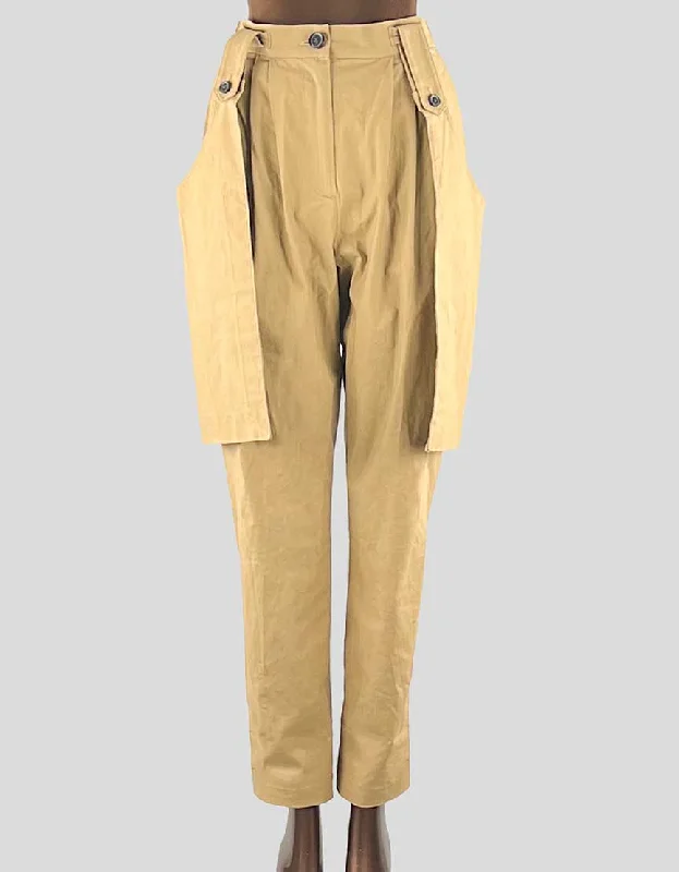 CREATURES OF COMFORT High-waisted Tan Pants - 0 US Fashionable Tapered Leg Pants