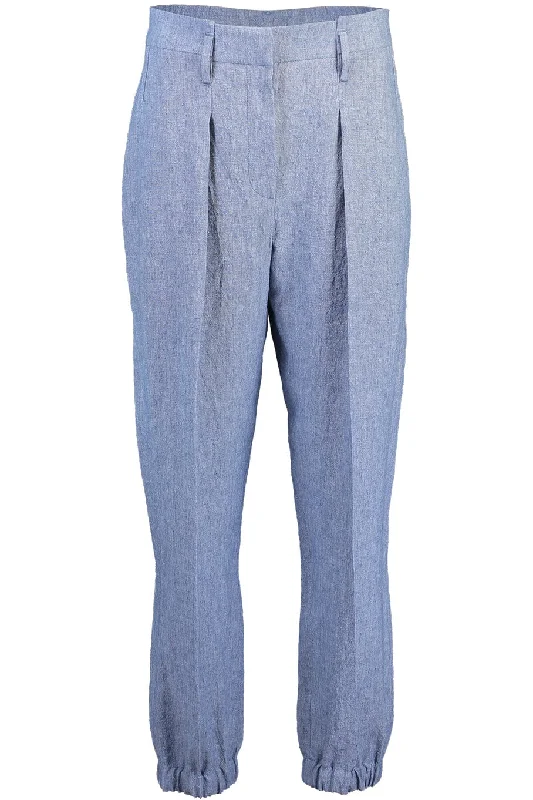 Crinkled Linen Jogger Pant Slim Fit Casual Pants