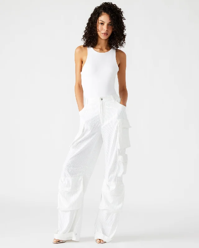DUO SEQUIN PANT WHITE Fashionable Jogger Pants