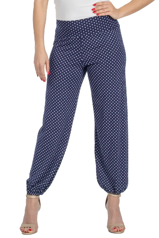 Polka Dot Gathered Harem Style Tango Pants Modern Skinny Pants