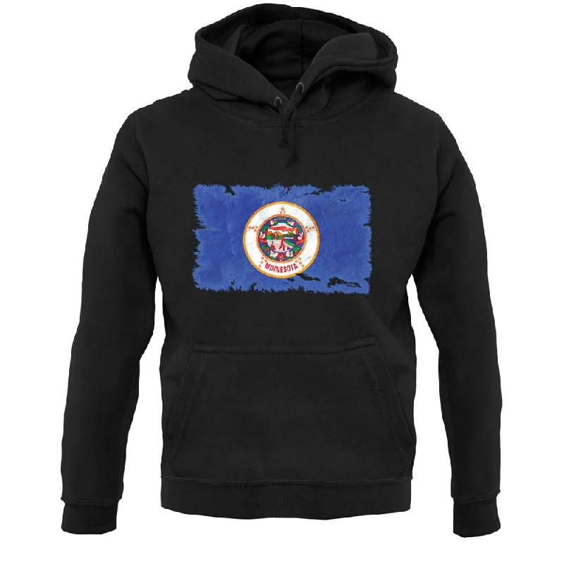 Minnesota Grunge Style Flag Unisex Hoodie