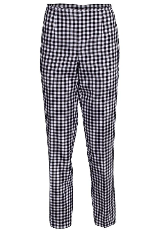 Gingham Cotton Side Zip Pant Comfy Athletic Pants