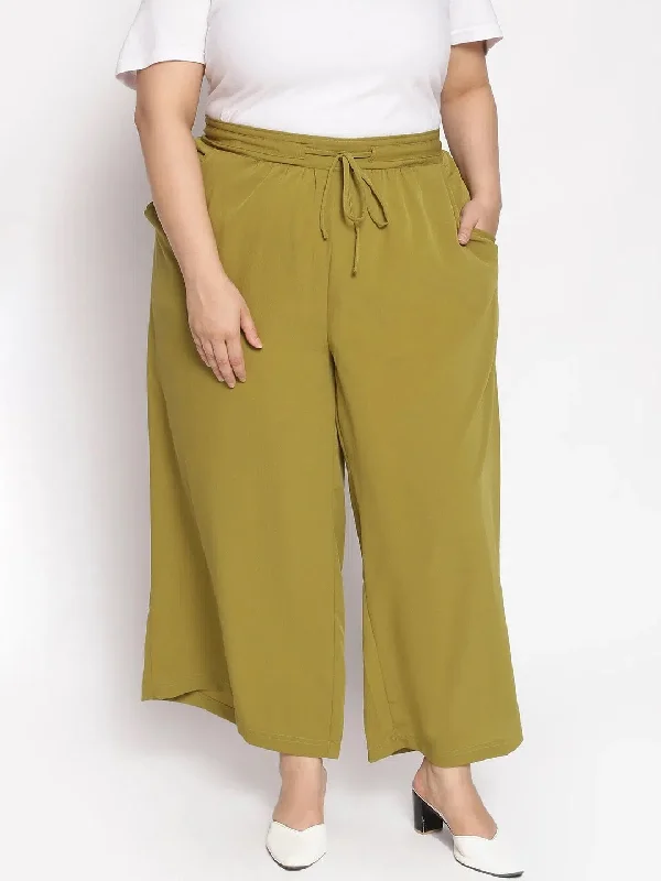 Army Green Plus Size Flared Pants Soft Sweatpants Style
