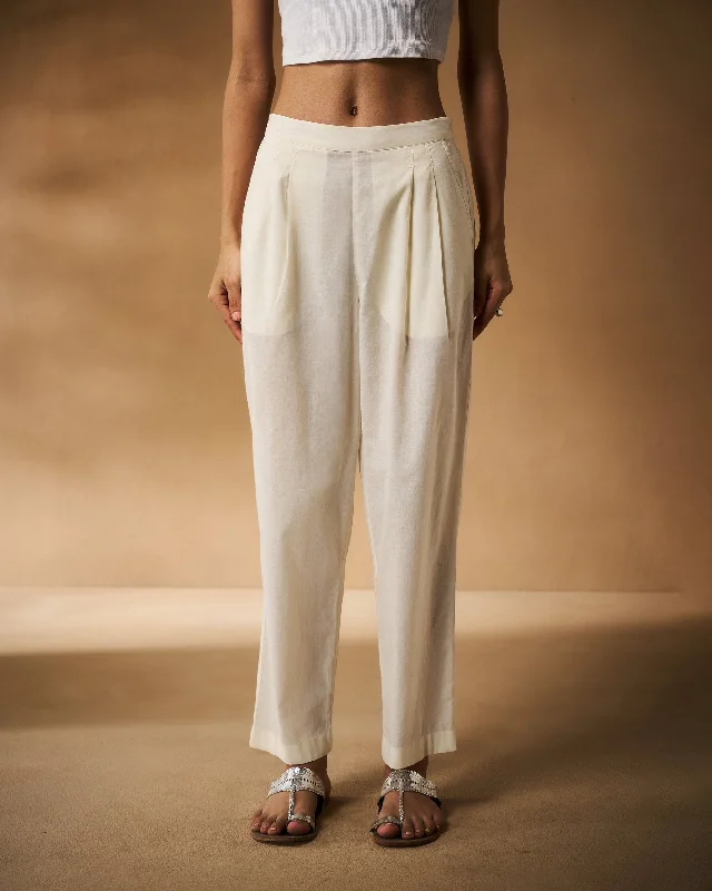 Narrow Pants - Ivory Comfortable Jogging Pants