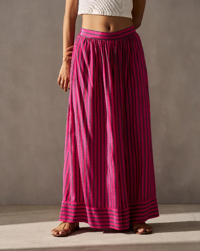 Charisma Pants - Fuchsia & Grey High-Waist Jeans