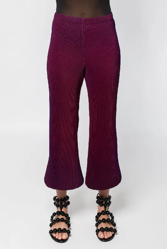 Melitta Baumeister Rounded Ripple Pants in Blue Shadow Bordeaux