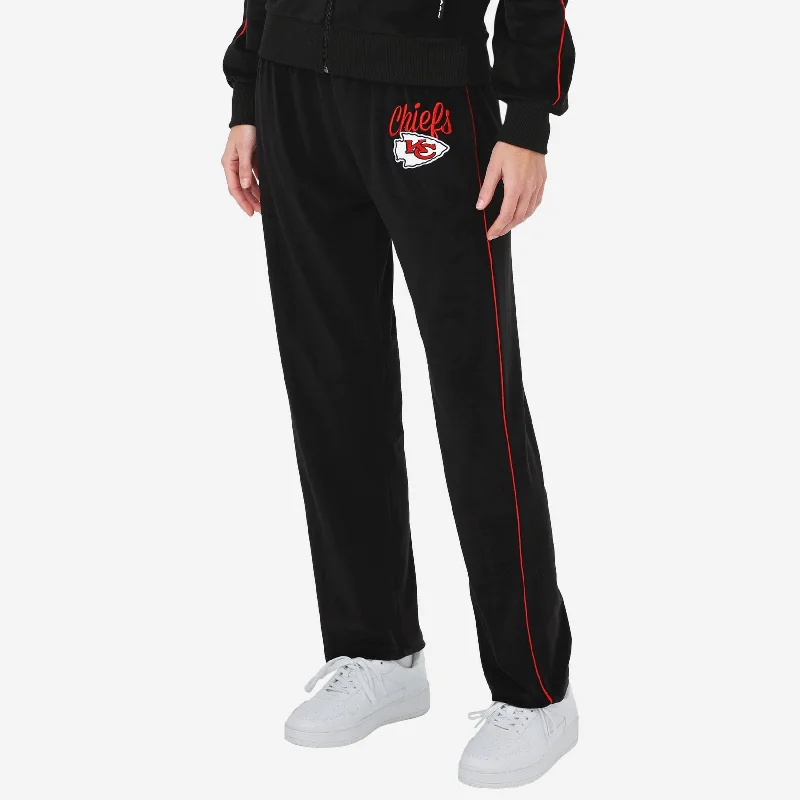 Kansas City Chiefs Womens Black Velour Pants