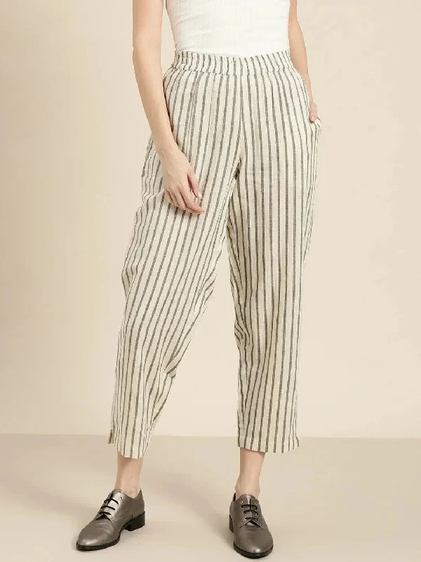 Grey Striped Pants