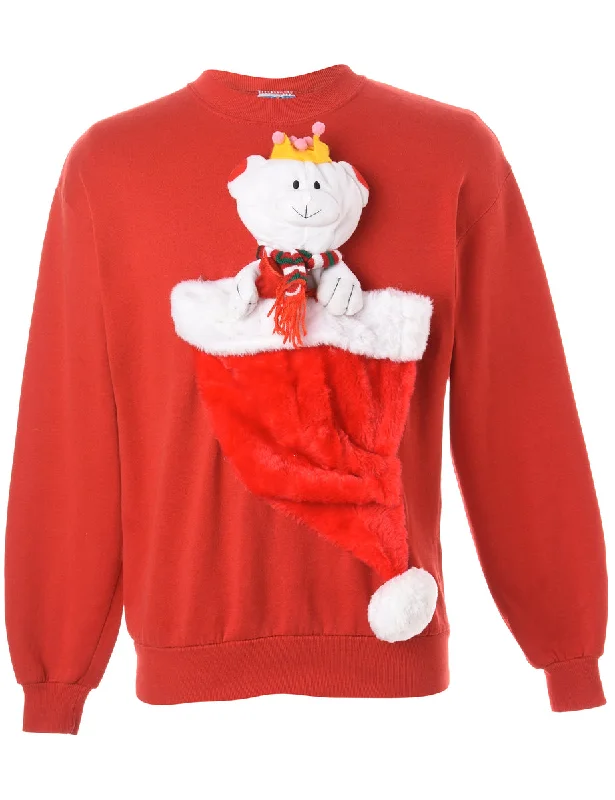 Label Novelty Christmas Sweatshirt - L