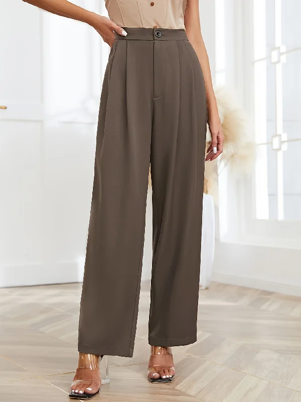 Casual Loose High Waist Solid Wide Leg Fashion Work Pants Classic Chino Pants
