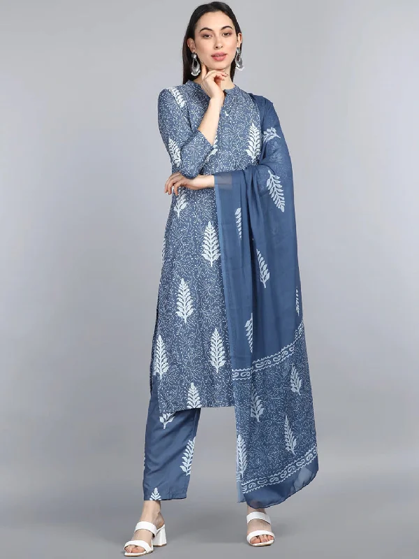 Ahika Polyester Printed Kurta Pant Dupatta Set-PKSKD1006E_S Soft Stretch Pants