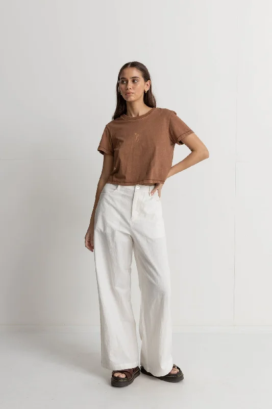 Rhythm "Bayside" Wide Leg Pant - White