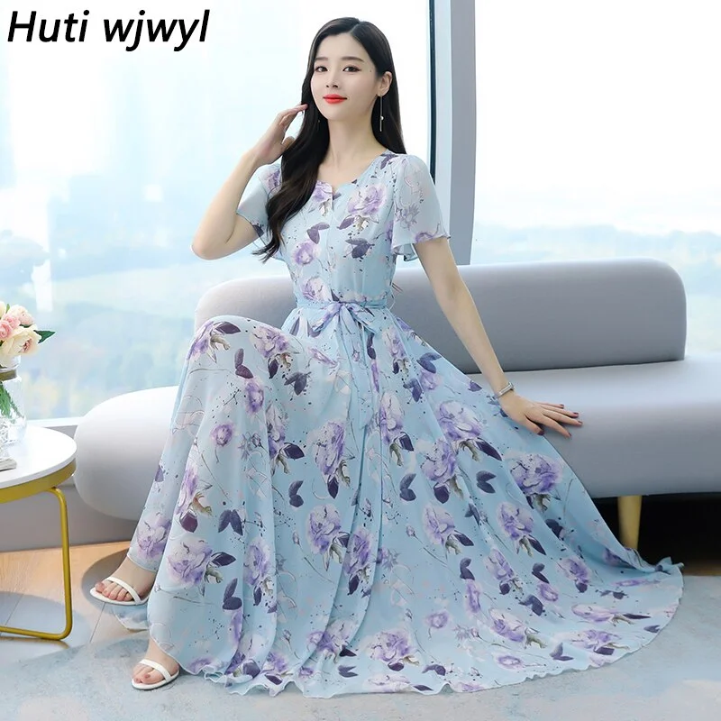 2022 Summer Boho Floral Chiffon Beach Vacation Dress Women Vintage 4XL Plus Size Casual Maxi Dress Bodycon Elegant Party Vestido Trendy V-Neck Maxi Dress 2022 Summer Boho Floral Chiffon Beach Vacation Dress Women Vintage 4XL Plus Size Casual Maxi Dress Bodycon Elegant Party Vestido Trendy V-Neck Maxi Dress