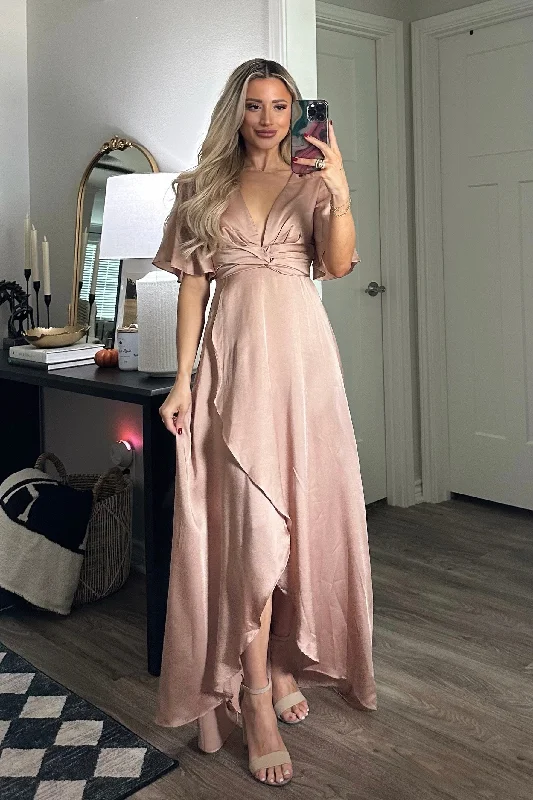 Before You Go Maxi Dress: Rose Gold