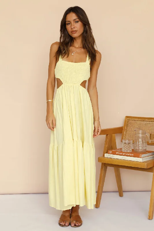 Blink Twice Maxi Dress Yellow