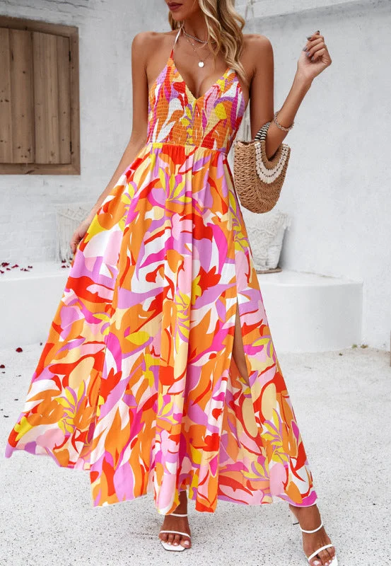 Blue Zone Planet | Floral printed spaghetti strap backless maxi dress Comfortable Long-Sleeve Maxi Dress Blue Zone Planet | Floral printed spaghetti strap backless maxi dress Comfortable Long-Sleeve Maxi Dress
