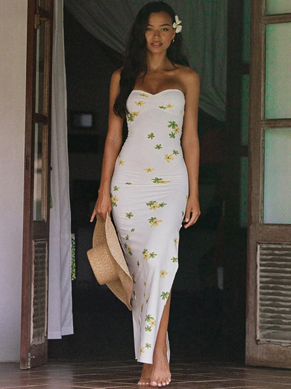 Blue Zone Planet | Cara's Floral Print High Waist Tube Top Maxi Dress Trendy Ruffled Maxi Dress Blue Zone Planet | Cara's Floral Print High Waist Tube Top Maxi Dress Trendy Ruffled Maxi Dress