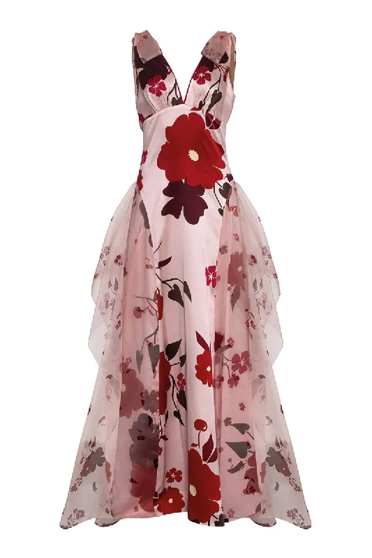 CHERRY BLOSSOM MAXI DRESS Trendy Maxi Dress with Straps