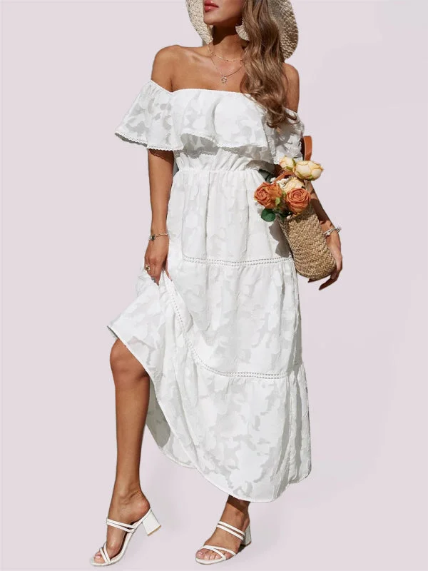 Blue Zone Planet |  Chloe's One-Shoulder High-Waist Solid Maxi Dress Fashionable Sheer Maxi Dress