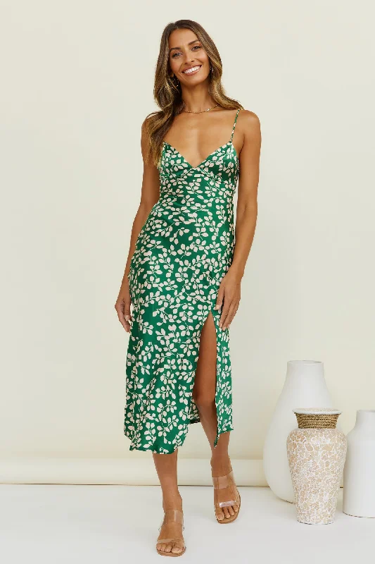 Climbing Vines Maxi Dress Green