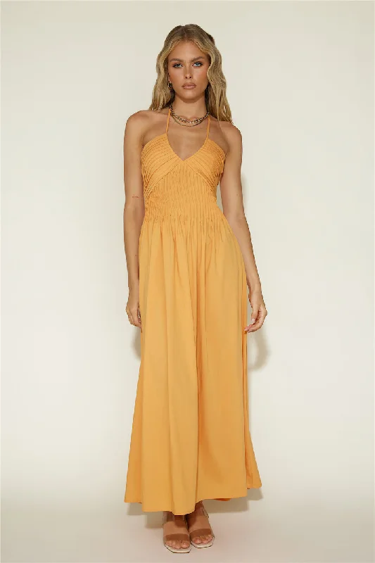 Cross My Heart Maxi Dress Orange Trendy A-Line Maxi Dress