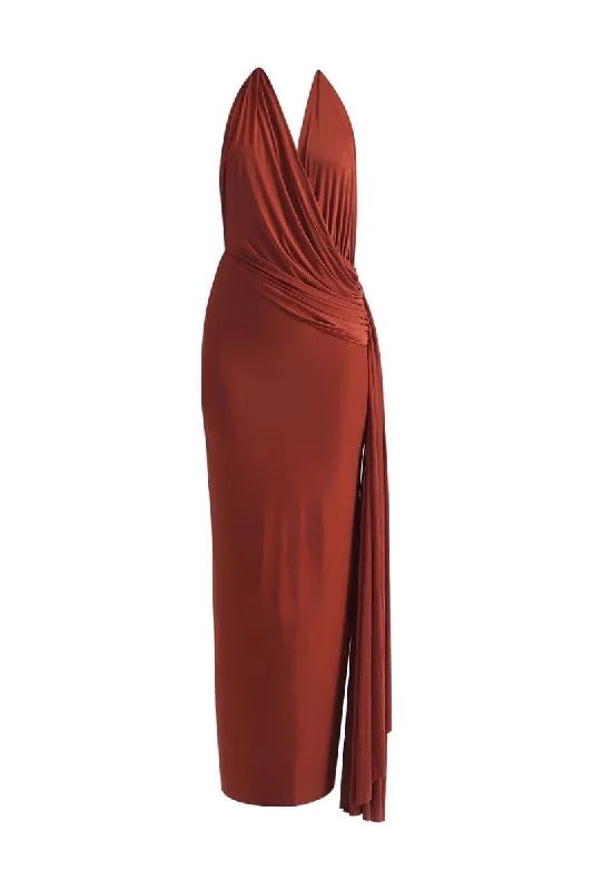 CULT MIA X DEME BY GABRIELLA MARTINA MAXI DRESS Elegant Tiered Maxi Dress