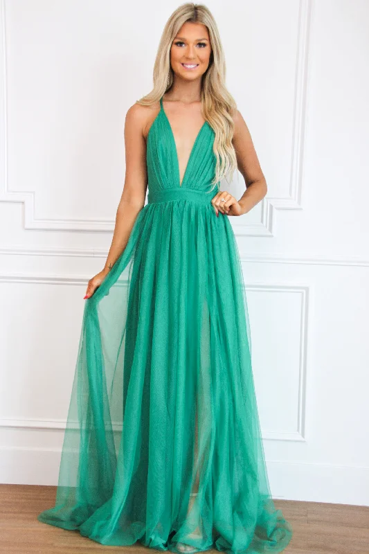 Forever Love Maxi Dress: Green Comfortable Maxi Dress with Belt