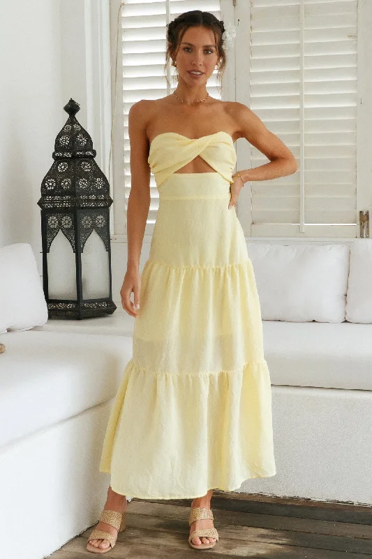 Free Falling Maxi Dress Yellow