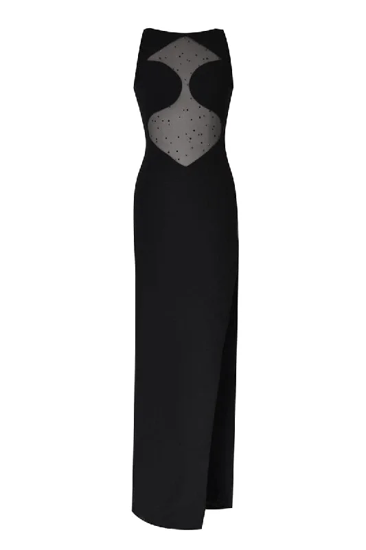 GIA BLACK OPEN BACK MAXI DRESS