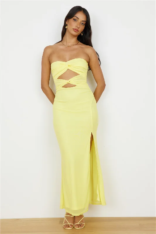 Josephine Strapless Maxi Dress Yellow