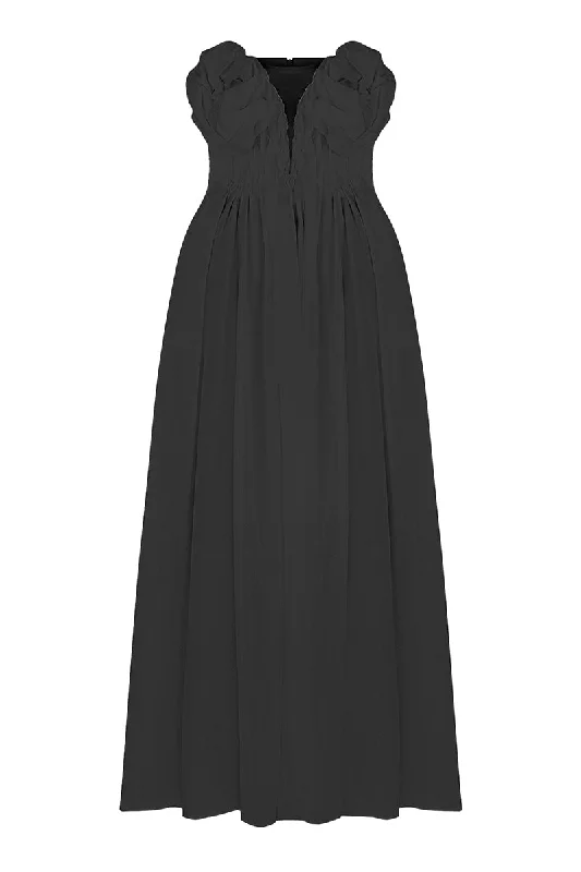 MARIA BLACK MAXI DRESS Comfortable Cotton Maxi Dress