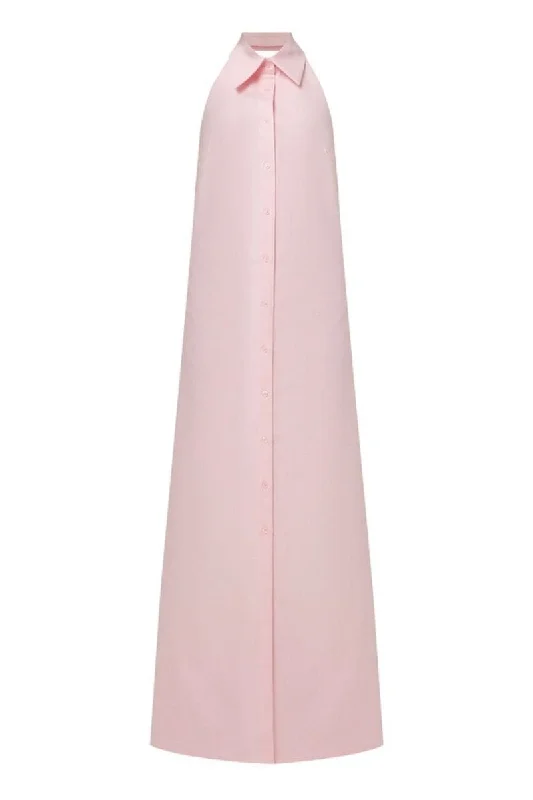 PINK SHIRT MAXI DRESS