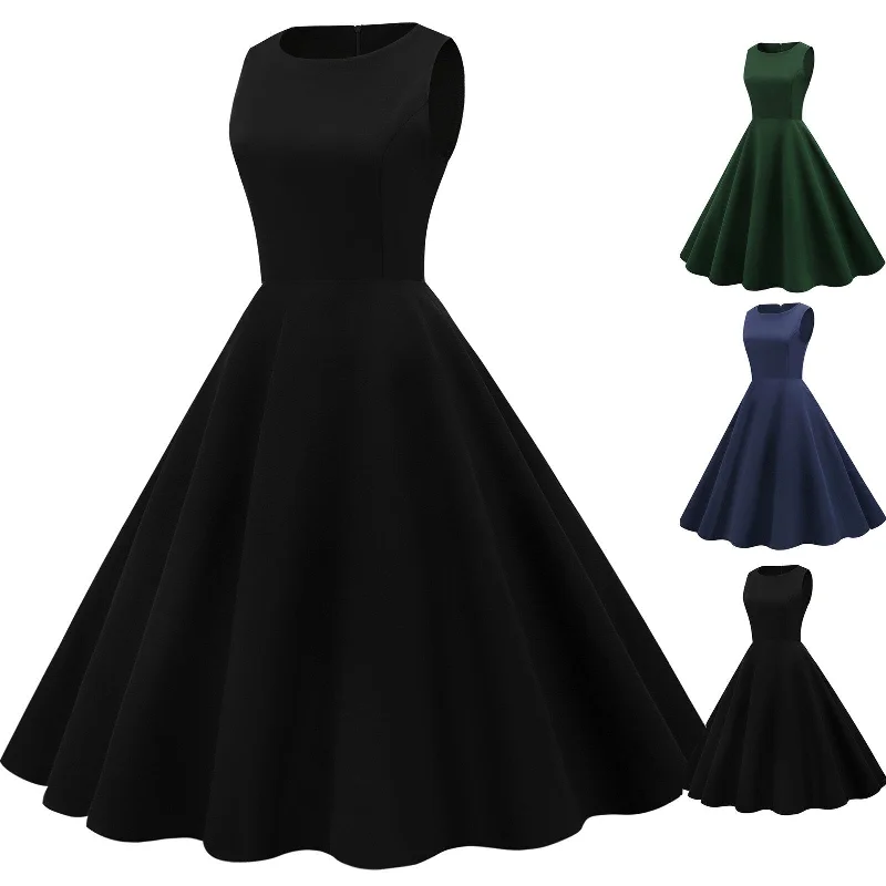 Sexy Party Swing Dress Classic Simple Vintage Maxi Dress Women's Summer Black Dress Sleeveless O-neck High Quality Robe Trendy Maxi Dress with Lace Sexy Party Swing Dress Classic Simple Vintage Maxi Dress Women's Summer Black Dress Sleeveless O-neck High Quality Robe Trendy Maxi Dress with Lace