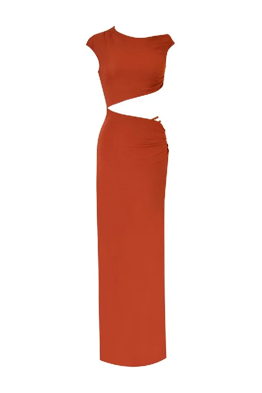 SOL BRICK CUT-OUT MAXI DRESS