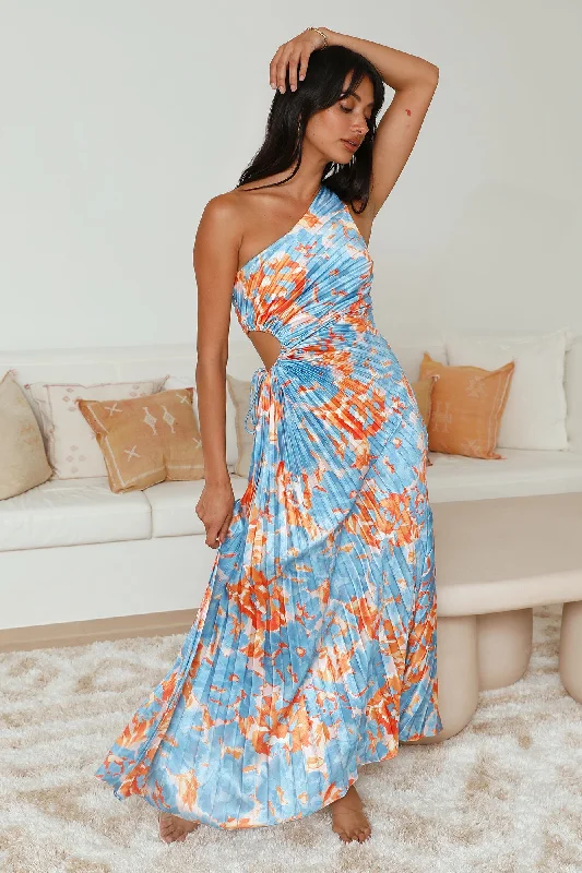 Your Promises Maxi Dress Blue Trendy Ruffled Maxi Dress