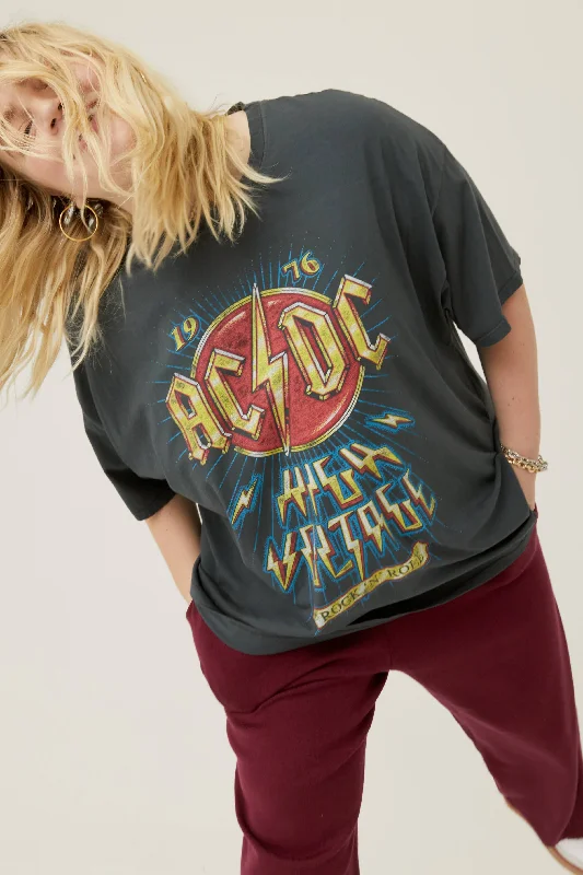 AC/DC 1976 HIGH VOLTAGE OS TEE Plaid T-Shirt Polka Dot Checkered