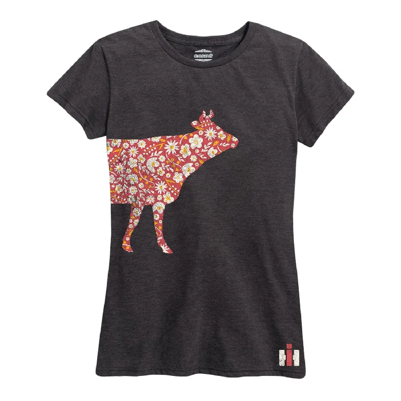 International Harvester™ - Floral Cow - Women's Short Sleeve T-Shirt