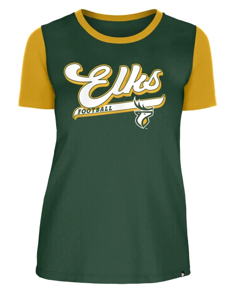 Edmonton Elks New Era Womens Cursive Wordmark Tee Lace Blend Ribbed Blend Corduroy Blend