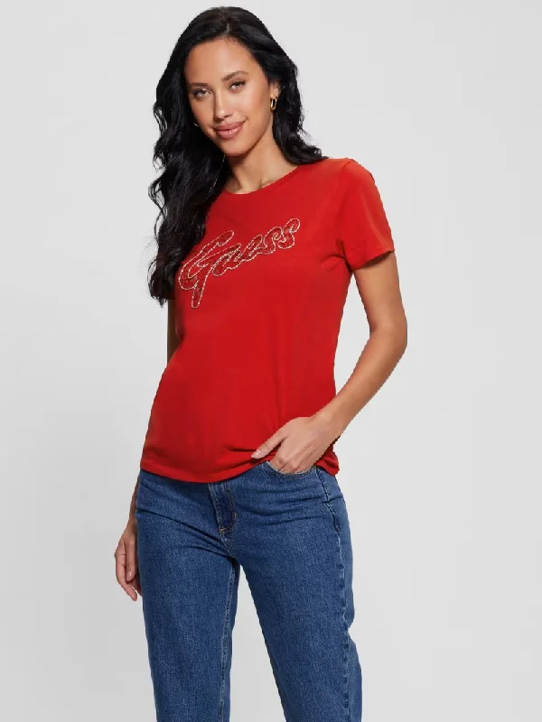 GUESS LACE FRONT LOGO EASY TEE