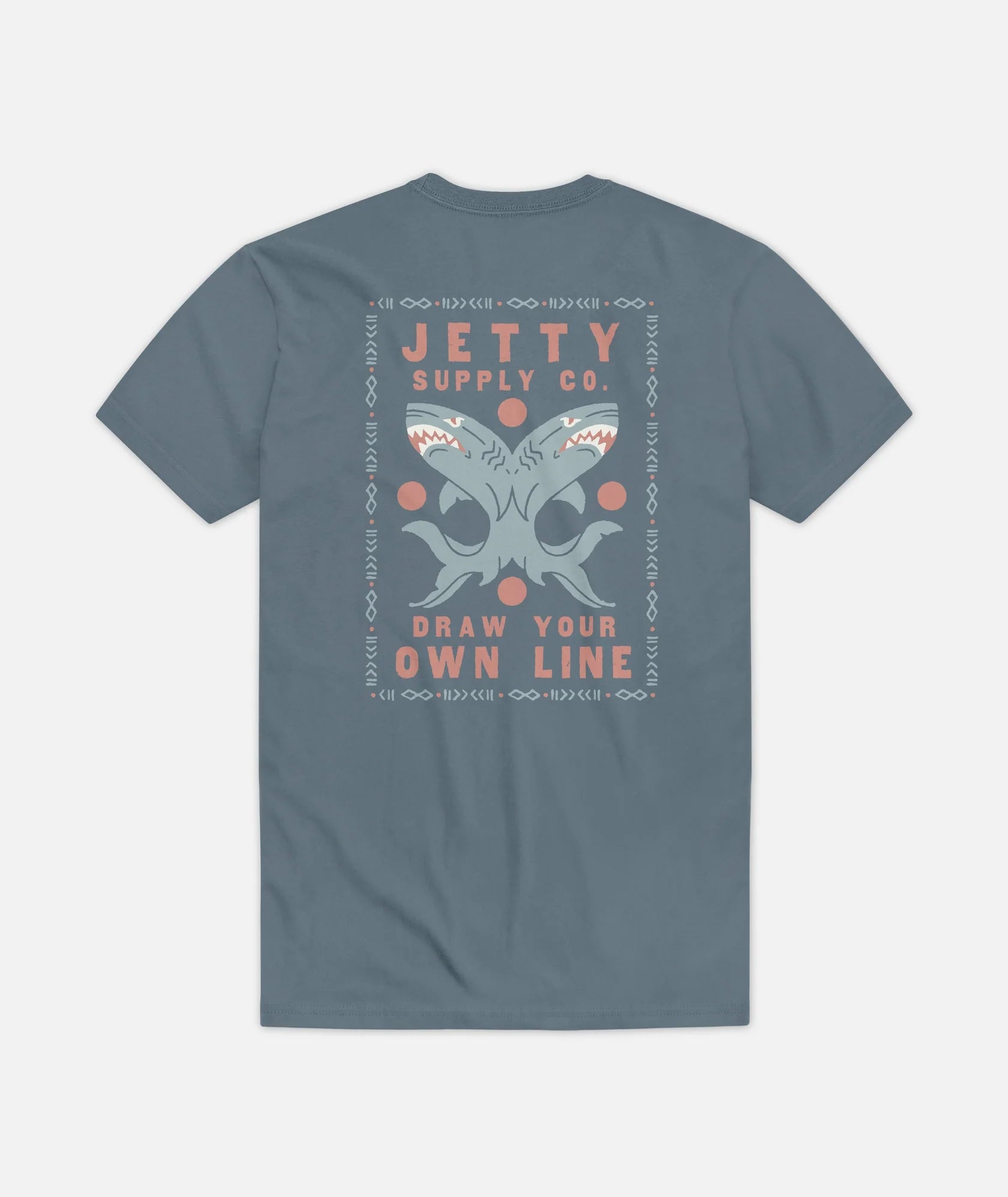 Jetty Thrash Blue tee V-Neck T-Shirt Long Sleeve Cotton