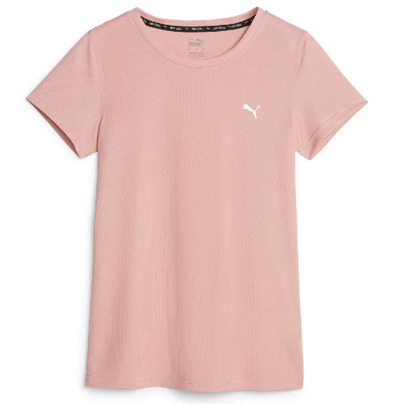 Puma Performane Short Sleeve Tee - Womens - Pink/White Graphic Embroidered Appliqued