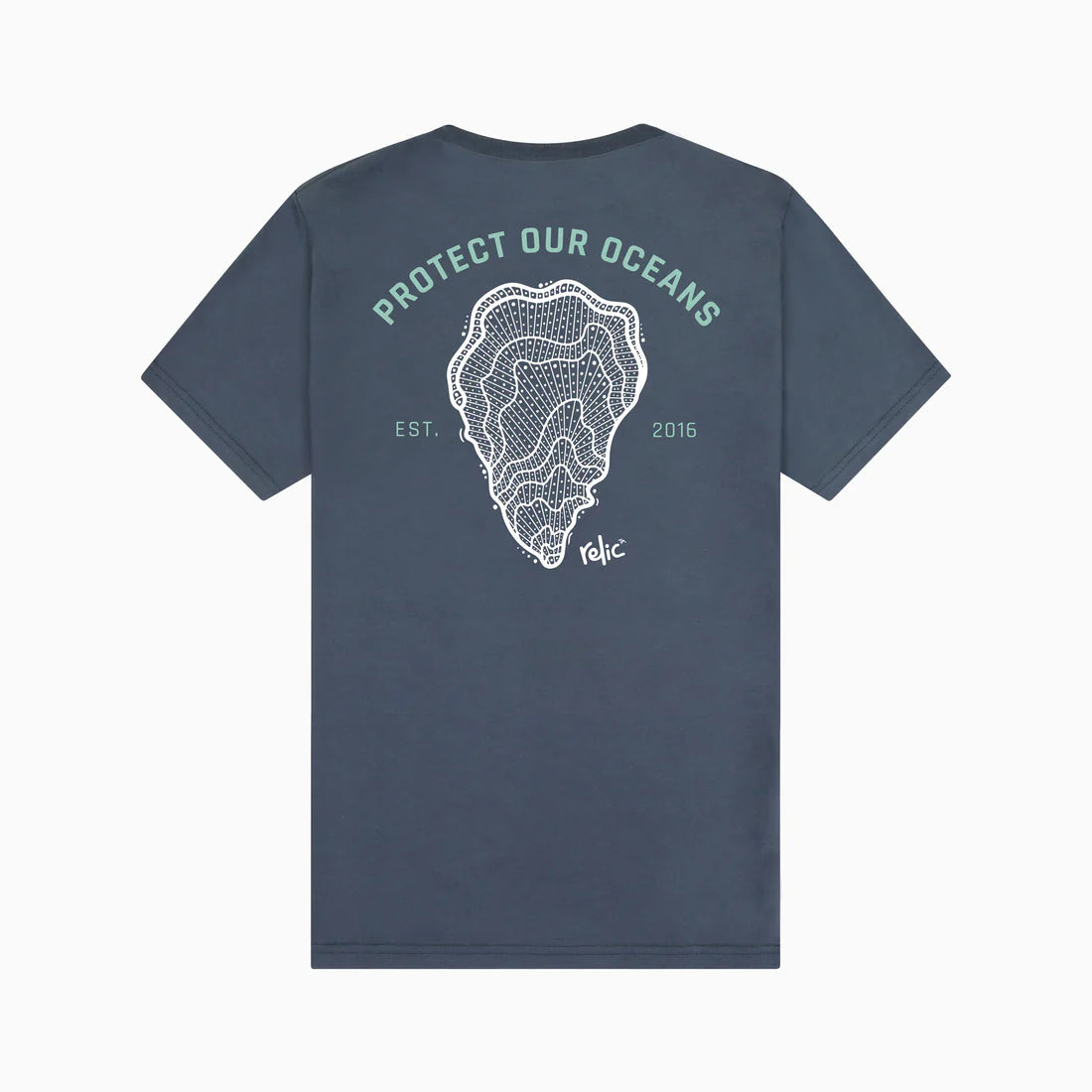 relic PROTECT OUR OCEANS Oyster Tee Embroidered Appliqued Beaded