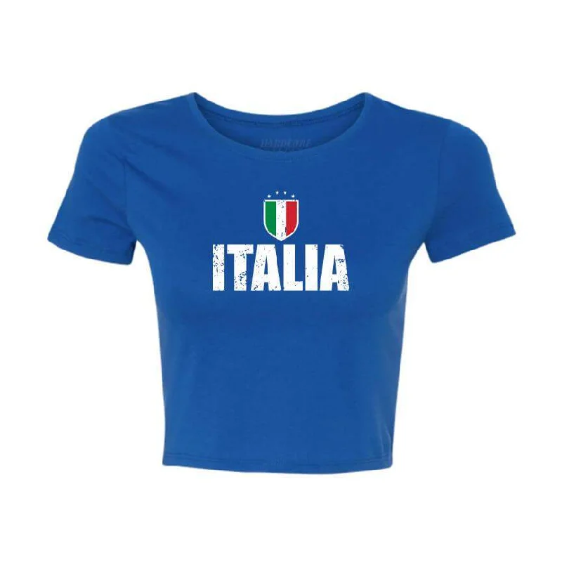 Italia Soccer Cropped Tee Jersey Fabric Tulle Fabric Batik Fabric
