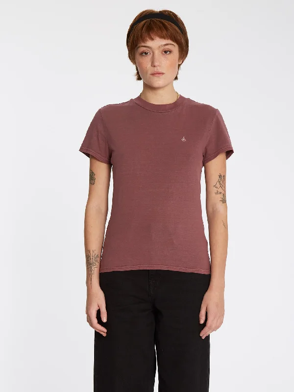 Solid Stone T-shirt - BURGUNDY Houndstooth Herringbone Solid