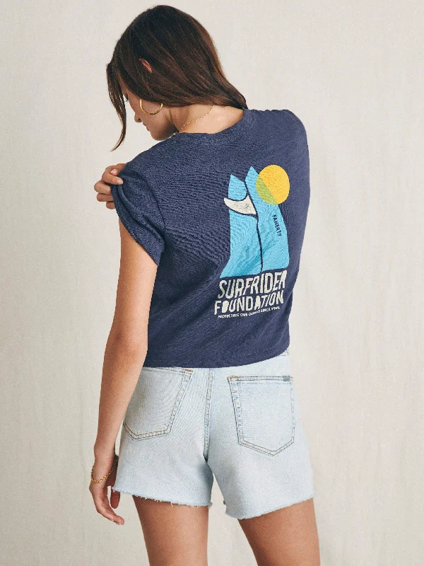 Surfrider Sunwashed Cropped Tee - Dune Navy